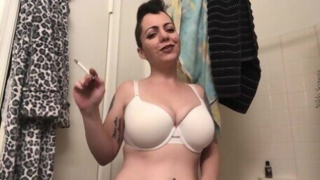 Sister Caught Smoking Strips for You while you Jack Off so you Don't Tell
