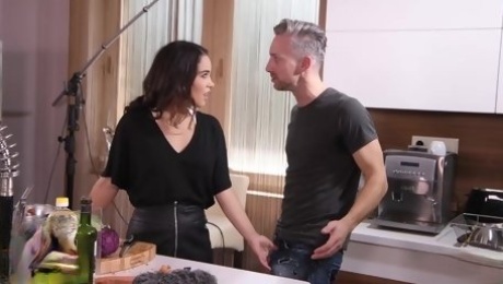Instead of making a cooking show, Ginebra Bellucci is having steamy sex with two horny guys